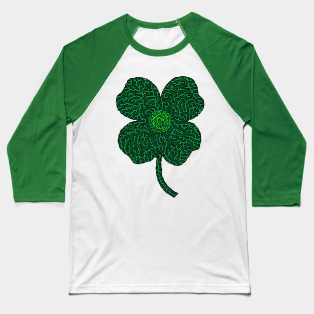 Lucky Clover Baseball T-Shirt by NightserFineArts